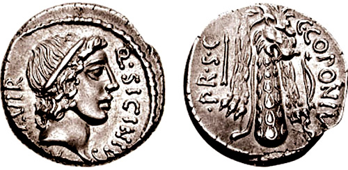 coponia roman coin denarius